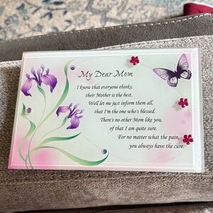 Purple Butterfly Mom Plaque